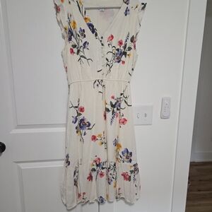 Old Navy Cream Floral Midi Dress